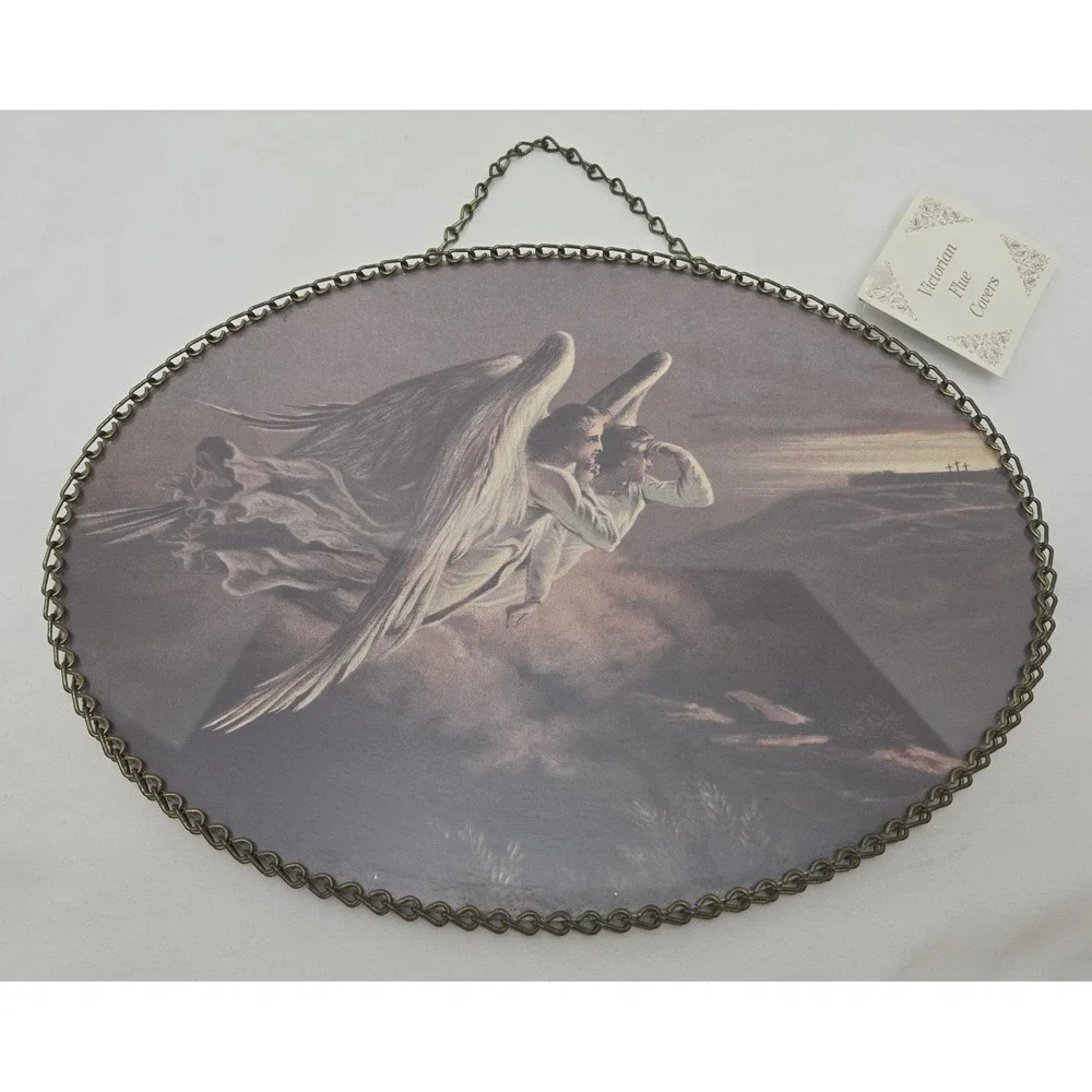 Vintage Victorian Guardian Angels Heaven Bound Flue Cover Wall‎ Hanging